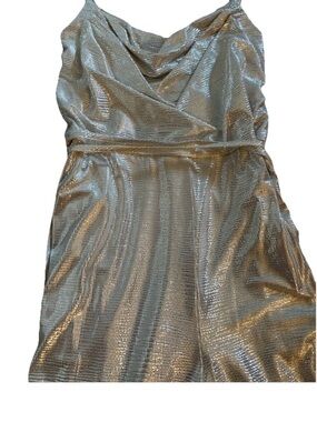 Eliza J silver metallic jumpsuit